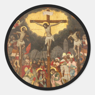 Crucifixion  Scene 1711 Classic Round Sticker