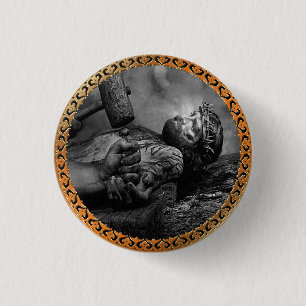 Crucifixion Scene Representing Jesus at His Final  3 Cm Round Badge