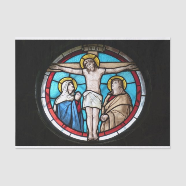 Crucifixion Stained Glass Window Tissue Paper (Front)