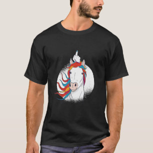 Crude Humour Funny Unicorn Middle Finger Sarcasm A T-Shirt