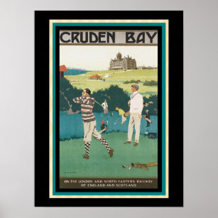 Cruden Bay Golf Club vintage travel poster  