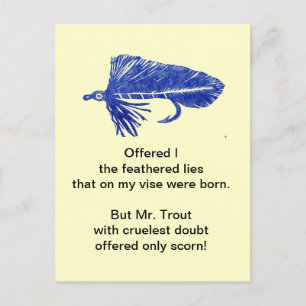 Cruel Trout Postcard "Blue Matuka"