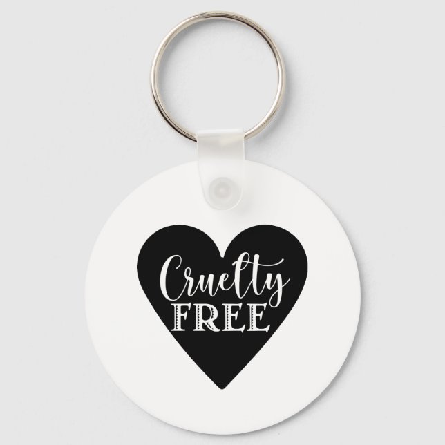 CRUELTY FREE heart Key Ring (Front)