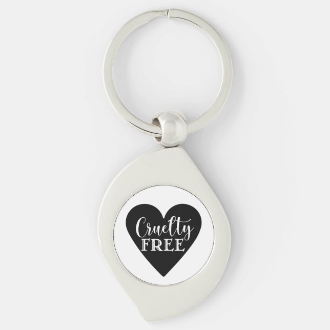 CRUELTY FREE heart Key Ring (Front)