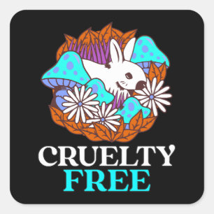 Cruelty free square sticker