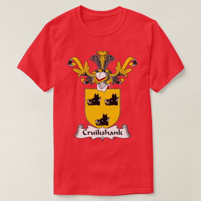 Cruikshank Coat of Arms Family Crest  T-Shirt (Design Front)