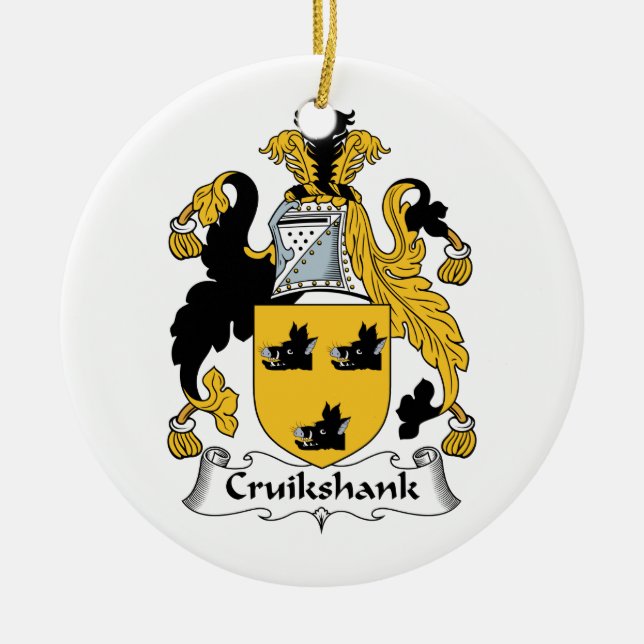 Cruikshank Family Crest Ceramic Tree Decoration (Front)