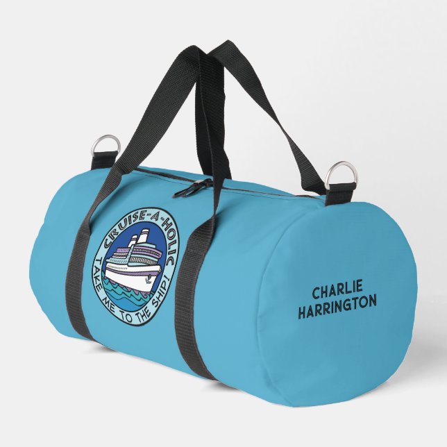 Cruise-A-Holic custom name Duffle Bag (Left Corner)