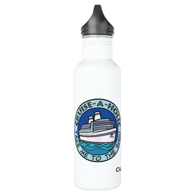 Cruise-A-Holic custom name water bottles (Left)