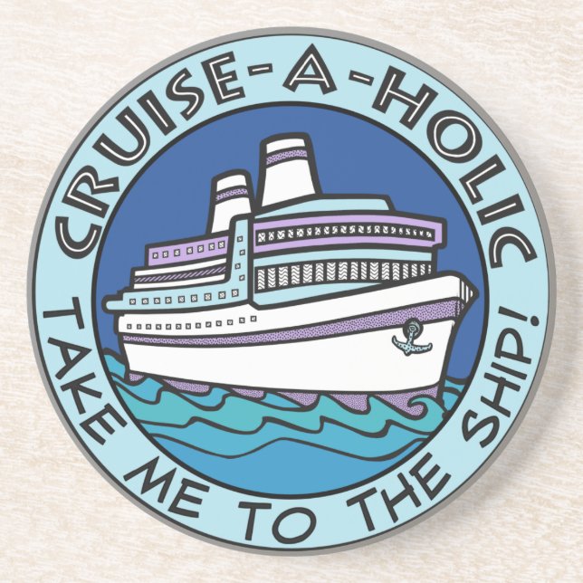 Cruise-A-Holic sandstone coaster (Front)