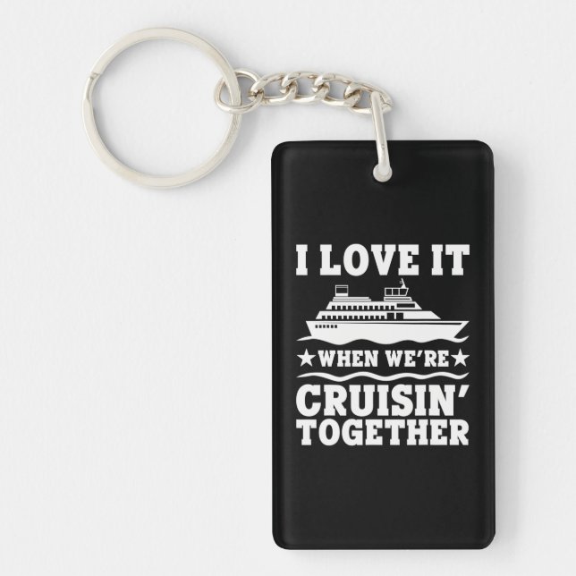 Cruise Art Couple Cruising Ship Vacation Lovers Key Ring (Front)