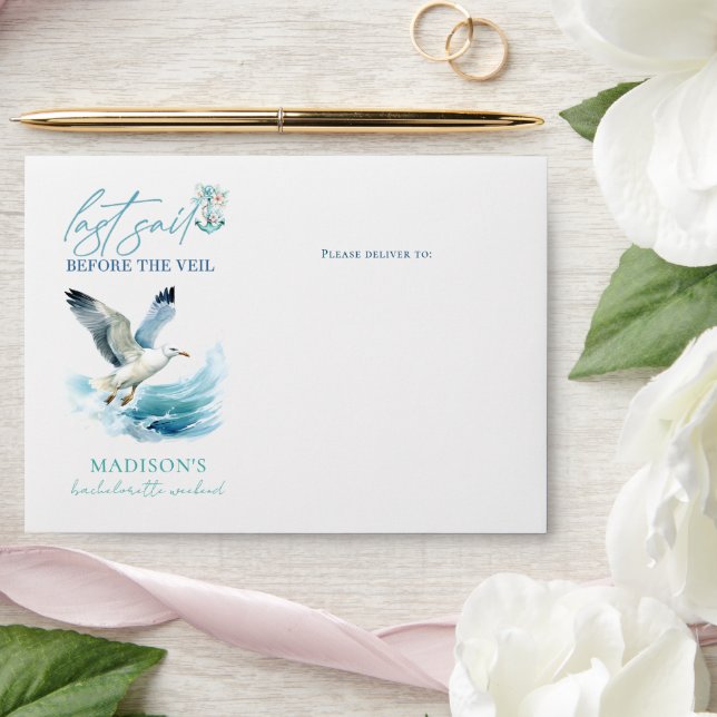 Cruise Bachelorette Last Sail before the Veil Envelope (Wedding)