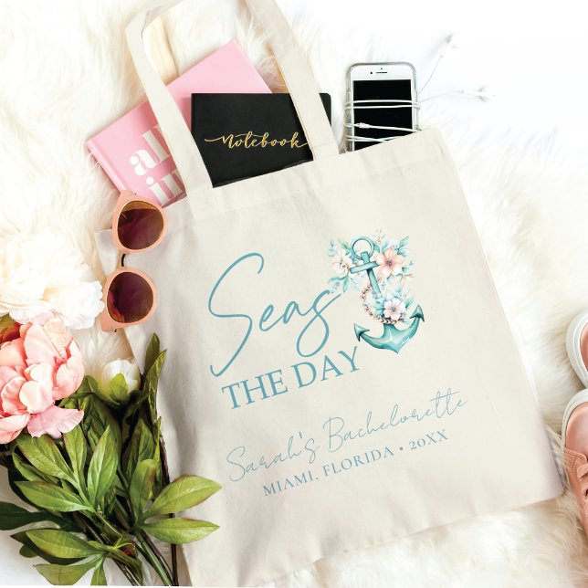 Cruise Bachelorette Party Custom Seas the Day Tote Bag (Creator Uploaded)