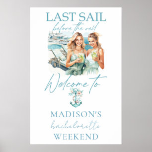 Cruise Bachelorette Party Custom Watercolor Poster