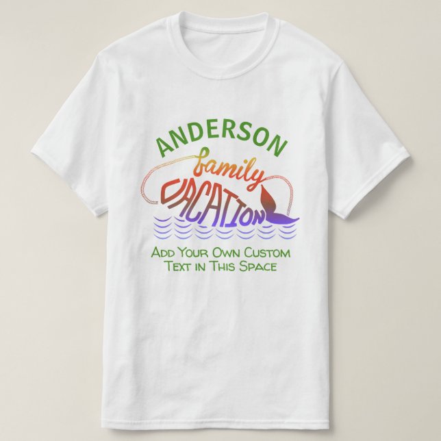 Cruise Beach Family Vacation Fish | Custom Name V2 T-Shirt (Design Front)