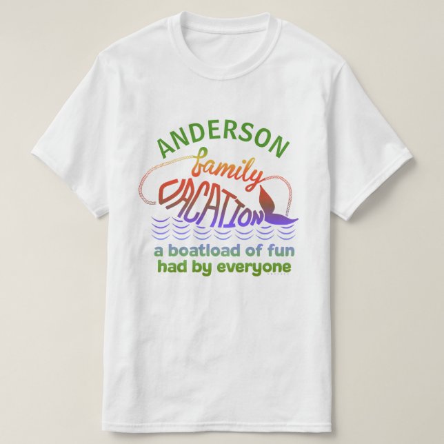 Cruise Beach Family Vacation Funny Custom Name T-Shirt (Design Front)