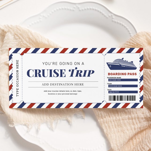 Cruise Boarding Pass Travel Gift Ticket Voucher Invitation (Creator Uploaded)