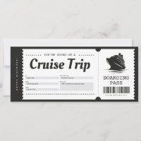 Cruise Boarding Pass Vacation Ticket Gift Voucher