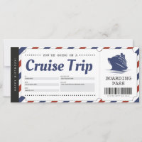 Cruise Boarding Pass Vacation Ticket Gift Voucher