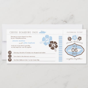 Cruise Boarding Pass Wedding Invitation