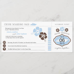 Cruise Boarding Pass Wedding Invitation