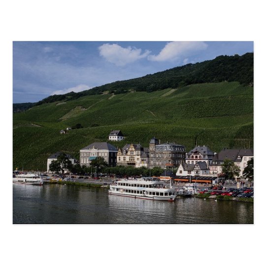 Cruise boat on Mosel River, Bernkastel Kues, Germa Postcard