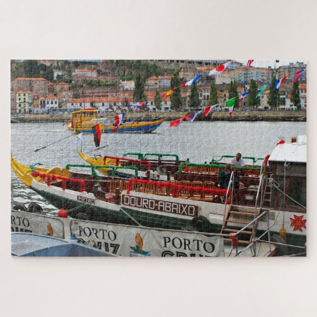 Cruise boats at the dock, Porto, Portugal Jigsaw Puzzle (Horizontal)