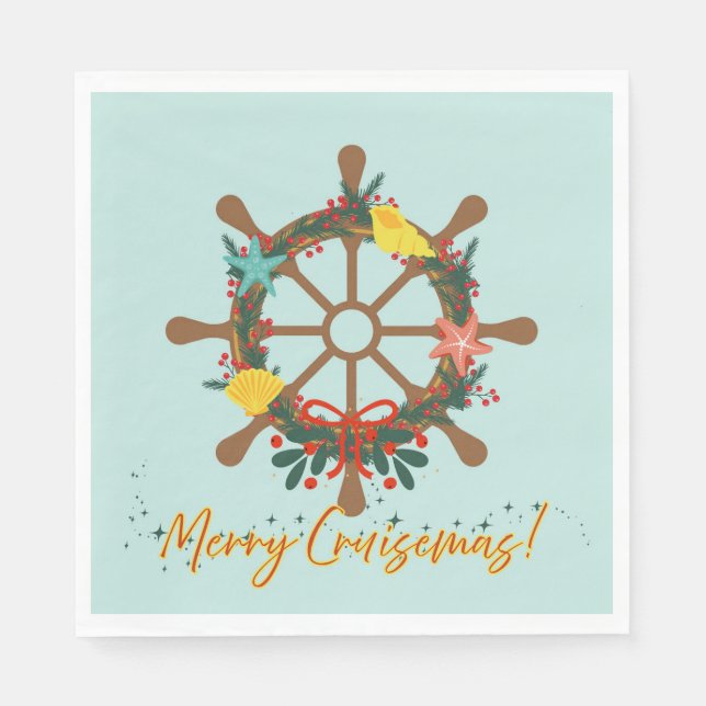 Cruise Christmas Nautical Napkin (Front)