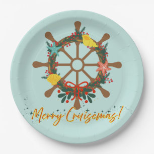 Cruise Christmas Nautical Paper Plate
