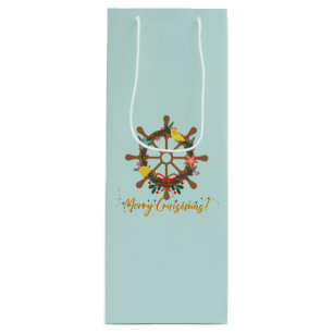 Cruise Christmas Nautical Wine Gift Bag