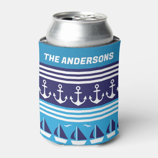 Cruise Crew Family Cruising Vacation Can Cooler (Can Front)