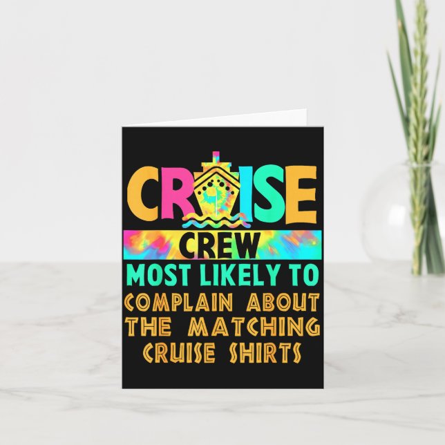 Cruise Crew Most Likely To Complain About Matching Card (Front)
