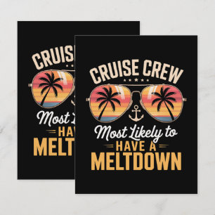 Cruise Crew Most Likely to Have A Meltdown Thank You Card