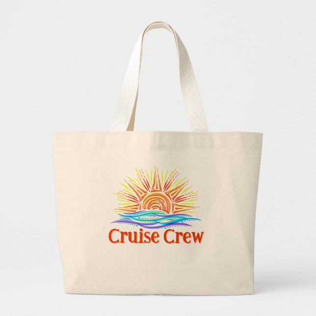 Cruise Crew Sun and Waves Large Tote Bag (Front)