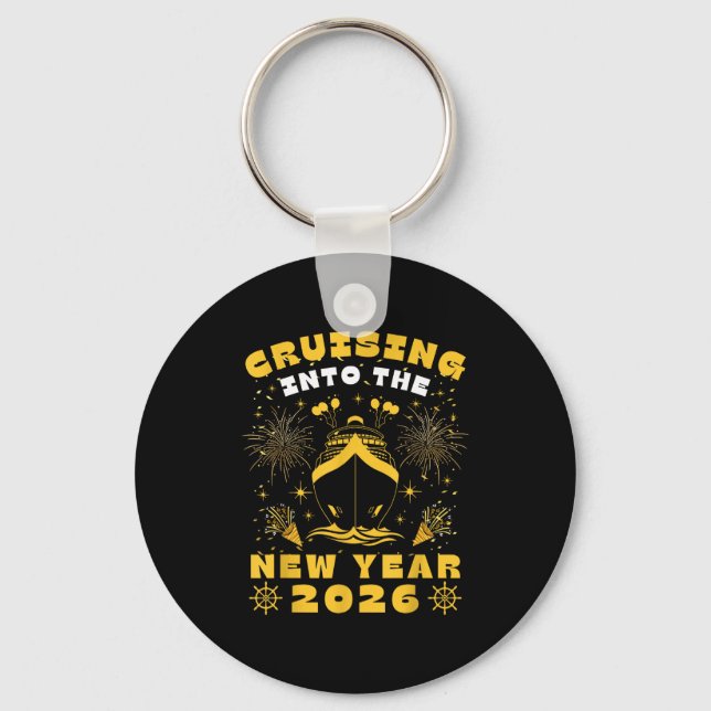 Cruise Cruising Into New Year 2026 Eve Party Match Key Ring (Front)