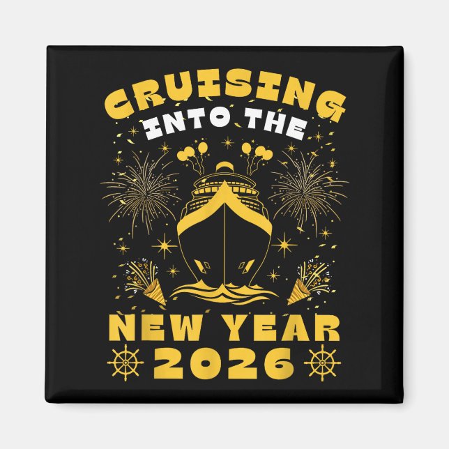 Cruise Cruising Into New Year 2026 Eve Party Match Magnet (Front)