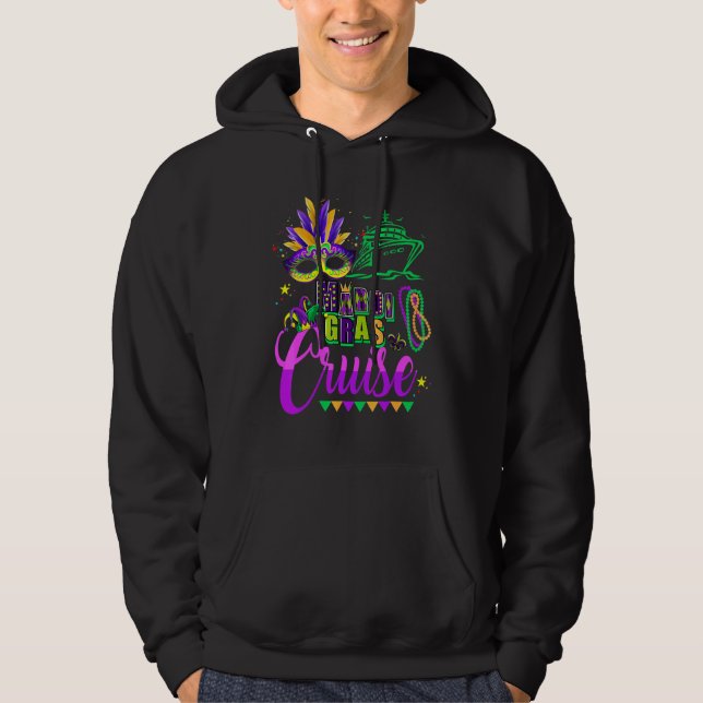 Cruise Cruising Mardi Gras Mask Cruise Ship Party  Hoodie (Front)
