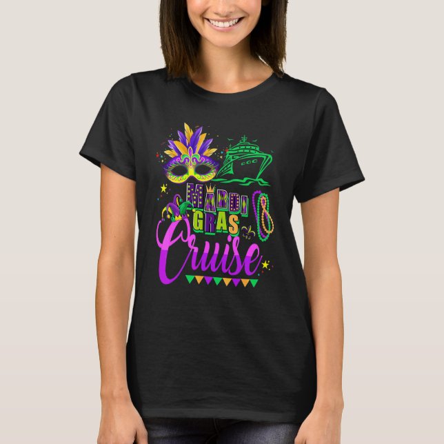 Cruise Cruising Mardi Gras Mask Cruise Ship Party  T-Shirt (Front)