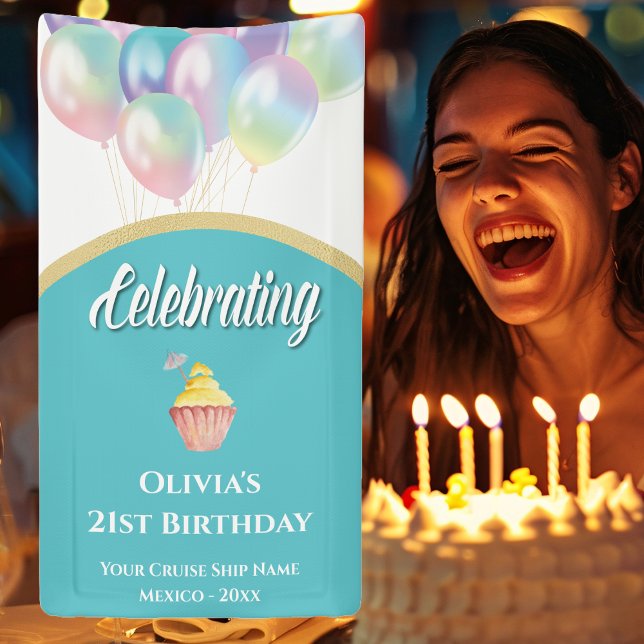 Cruise Door Decor Sign Stateroom Door Birthday (Celebrate your birthday with a cruise vacation. Happy Birthday to you!)