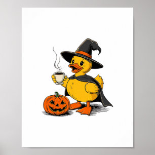 Cruise Duck Witch Halloween Pumpkin Coffee Hat And Poster