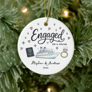 Cruise Engagement Ornament Personalized