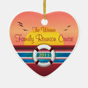 Cruise Family Reunion - Sunset Template Ceramic Tree Decoration