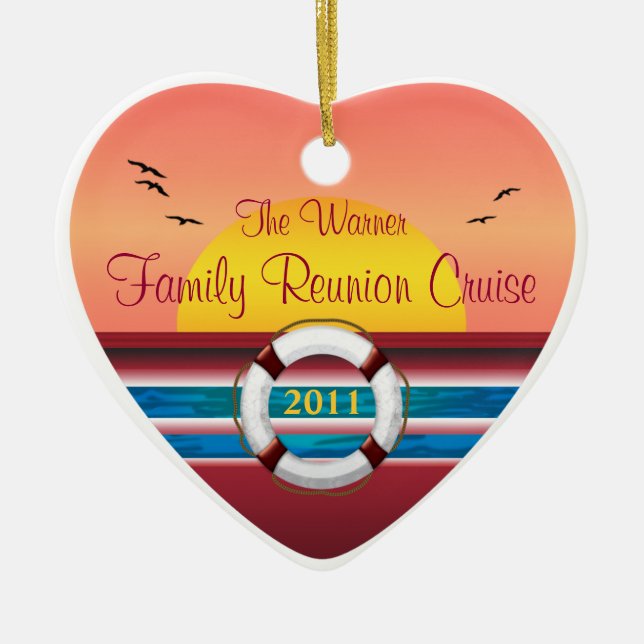 Cruise Family Reunion - Sunset  Template Ceramic Tree Decoration (Front)