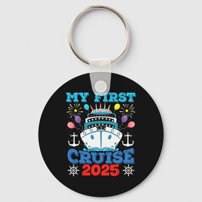 Cruise Family Vacation Tee Ship Anchor My First Cr Key Ring (Front)