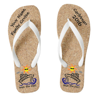 Cruise Flip Flops Adult Wide Straps Seas the Day!