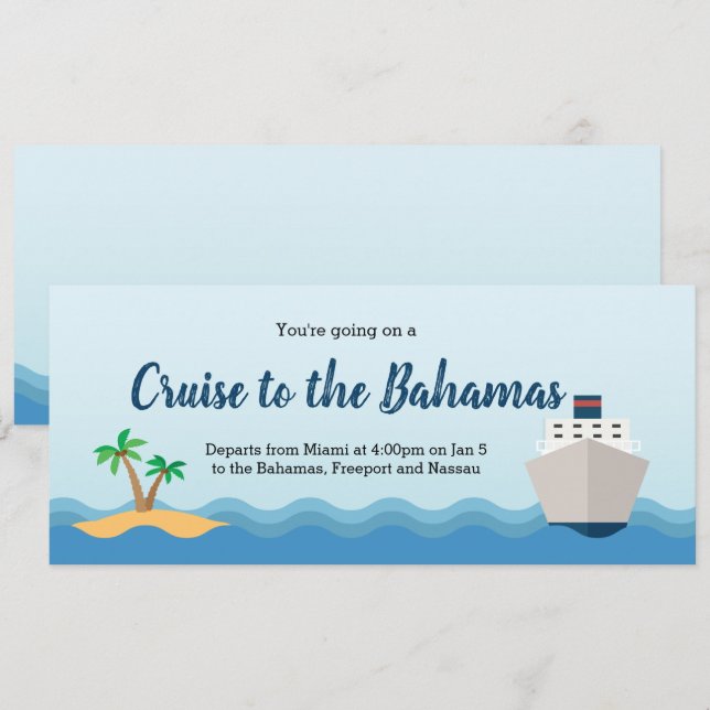 Cruise Gift Coupon Ticket Invitation (Front/Back)