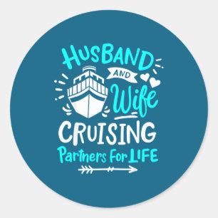 Cruise Husband Wife Classic Round Sticker