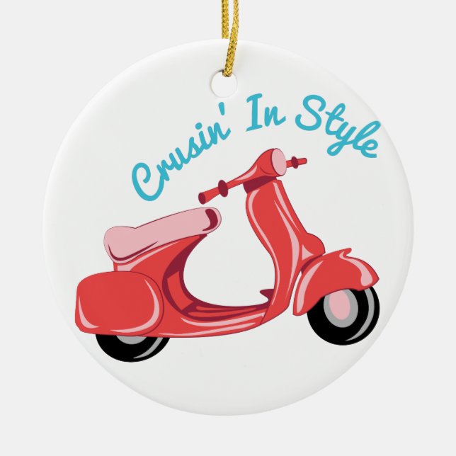Cruise In Style Ceramic Tree Decoration (Front)