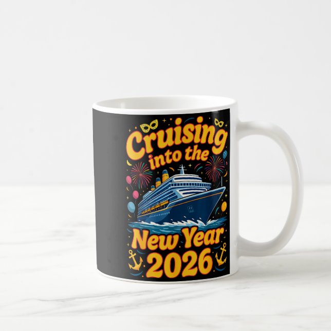 Cruise Into The New Year 2026 Crew Squad Family Ma Coffee Mug (Right)