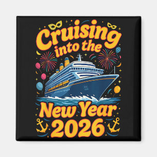 Cruise Into The New Year 2026 Crew Squad Family Ma Magnet